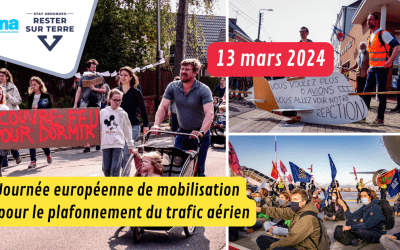 Riverain·es d’aéroports et militant·es pour le climat unissent leurs forces pour demander au ministre des transports le plafonnement du trafic aérien